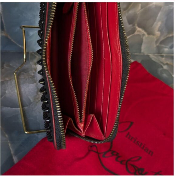 Christian Louboutin Panettone Spike Studs Zip Around Long Wallet - Picture 5 of 7